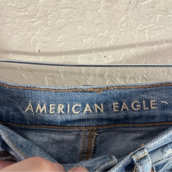 American Eagle Highest Waist Baggy Straight Jeans in Washed Blue - Picture 12 of 14
